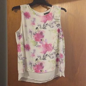 Rose and olive sleeveless top xl